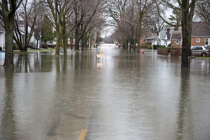 prepare your synagogue for disaster- pic of flooded neighborhood