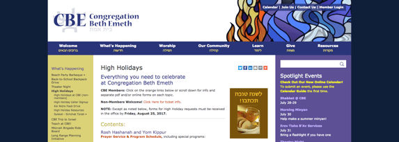 Congregation Beth Emeth - High Holidays